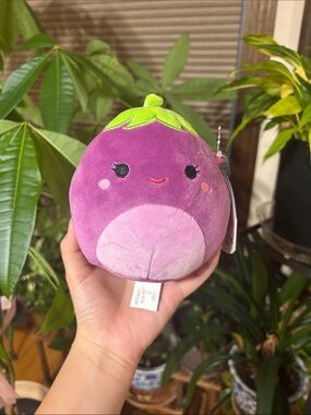 Squishable Eggplant Plush - Cute Smiling Eggplant